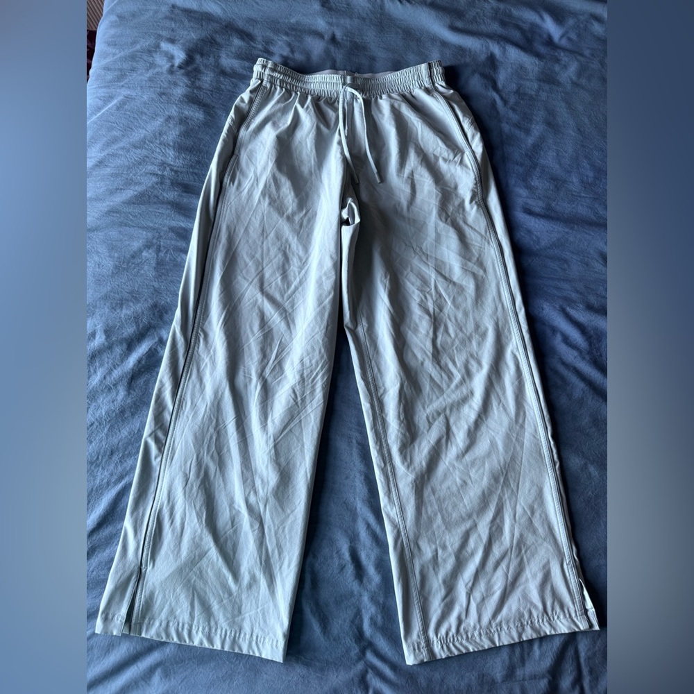 Lululemon Light Grey-Blue Wide-Leg Track Pants 4